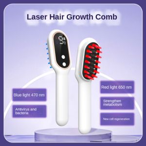 Agdoad RF Hair Growth Massage Comb Red Blue Light Therapy Hair Nourishing Applicator EMS Relax Scalp Care