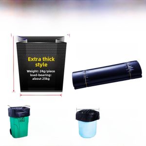 Thickened and Extra Thick Flat Mouth Garbage Bag Large and Medium Size Small Size Cleaning Trash Bag Commercial Property and Sanitation Plus Size Plastic Bag