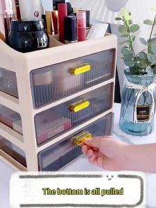 3/4 Layer Storage Box Drawer Style Stationery Storage Office Desk Storage Transparent Storage Box for Student Stationery and Makeup