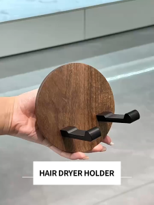 Wooden Hair Dryer Holder For Dyson Laifen Wall Mounted Hair Dryer Holder Punch-Free Hair Dryer Shelves Toilet Bathroom Hair Dryer