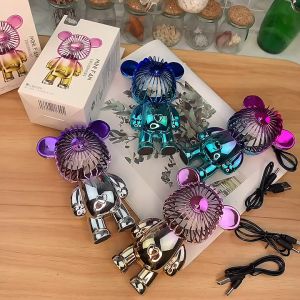 พัดลมพกพา พัดลมหมี สายชาร์จUSB พัดลมมือถือ พัดลมmini ขนาดพกพา ปรับแรงลมได้3ระดับ