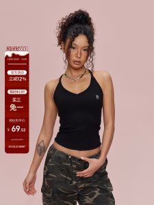 เสื้อกั๊กสายเดี่ยวสั้นทรงสลิมฟิต SMILE DDD สำหรับผู้หญิง สไตล์สตรีท วัสดุโพลีเอสเตอร์และไนลอน แขนกุด ปกโปโล ฤดูใบไม้ผลิ 2025