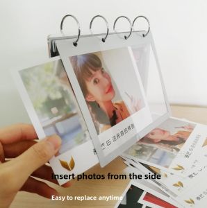 Modern Acrylic Table Calendar Page Flip Photo Album Stand Frame 6 Inch 7 Inch 8 Inch Simple Bulk Engraving Home Decor