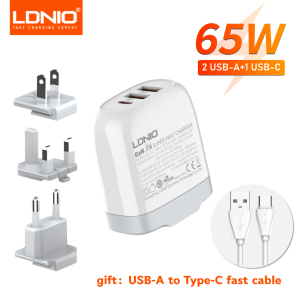 LDNIO | 65W GaN USB C Charger LDNIO Type C USB Charger PD QC PPS Wall Power Adapter Portable Quick Charge For Macbook Laptop iPad Tablet