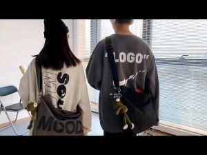 Korean Mens Messenger Bag Fashion Ins Large Capacity Japanese Retro Harajuku Leisure Simple Canvas Female Student Shoulder Bag