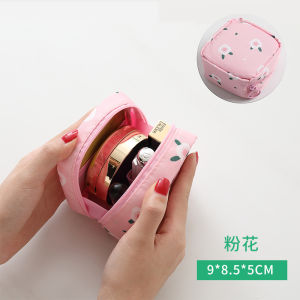 Velvet Embroidery Cosmetic Bag Sanitary Pad Pouches Portable Durable Makeup Lipstick Data Cables Organizer Toiletry Beauty Case