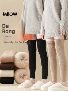 Miiow | Thickened Fleece Long Tube Socks Womens Autumn Winter Over Knee Warm Protective Knee Pad Socks Cat Person Leg Covers 2024 New Style