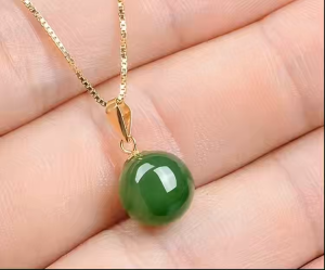 Viviann Original 925 sterling silver Fashion concise green jade crystal emerald gemstones pendant necklaces for women gold tone choker jewelry bijoux party gifts