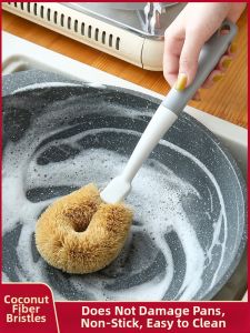 Oil-repellent No-scratch Coconut Fiber Kitchen Cleaning Brush