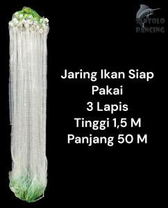 Jaring Ikan Siap Pakai 3 Lapis Tinggi 15m Panjang 50m Jaring Luar 5in Senar 020mm Jaring Dalam 175in Senar 015mm Jaring Pukat Jaring Ikan Murah Jaring Ikan Bentang Jaring Ikan Kambangan