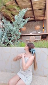 ยางรัดผม ผ้าซาตินเกรดพรีเมี่ยม โดนัทพร้อมโบว์ผูก (Turquoise) ชุดที่ไม่เลือก สวยงาม สาว กับความอ่อนผม ไม่ใช่กีดหนัก โดดเด่นที่น่ารัก