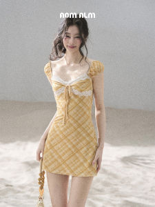 SHAOYEYAN | French Lace Rhombus Short Skirted Dress