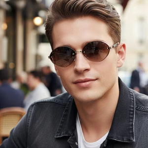 New Oval-shaped Sunglasses Frame Uv-protective Sunglasses Fashionable And Versatile2506