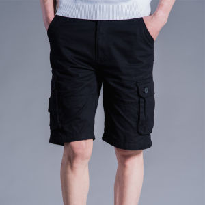 Summer Mens Casual Shorts Five-Pocket Workwear Beach Pants mid Waist Straight Leg Fashion Urban Style Large Size Khaki Shorts