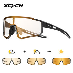 Scvcn Photochromic Sunglasses for Men Cycling Glasses Red Pink Gold Lens Sports MTB Road Bike UV400 Outdoor Eyewear Men Women