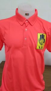 เสื้อคอปก ปภ. เสื้อโปโลสีชมพูสะท้อนแสง ใหม่ ล้างสต๊อก