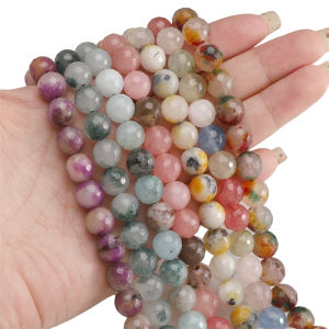 10pcs 10mm Natural Colored Faceted Beads Loose Spacer Beads For Handmade Bracelet Necklace Earring Keychain DIY Craft Jewelry Making Accessories