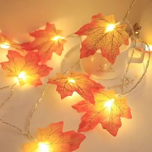 Maple Leaf String Lights Autumn Garland LED Fall Maple Vines for Halloween Christmas Thanksgiving Wedding Indoor Outdoor Decor