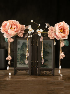 Phụ Kiện Tóc Hoa Lụa Phong Cách Đường Tăng Phụ Kiện Tóc Nữ Kiểu Hậu Ép Trang Trí Tóc Thời Trang Cổ Điển Trang Trí Tóc Hợp Kim