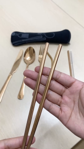 Custom Name 7-Piece Portable Cutlery Set with Case | Corporate Office School Gift