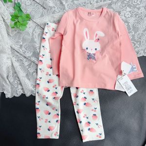 Girls Sleepwear Long Sleeve Lycra Cotton Childrens Home Clothes Set Autumn Winter Baby Underwear Set Soft Cartoon Print