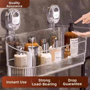 YOULE | Suction Wall-Mounted Bathroom Storage Shelf