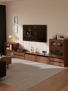 DONGMU | Combinable Retro Style Storage TV Cabinet Solid Wood