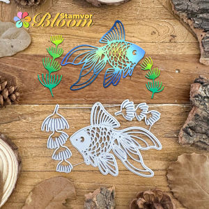 Original Lovely Goldfish Fish Waterweed Pond Metal Cutting Dies Scrapbooking Decorative Embossing