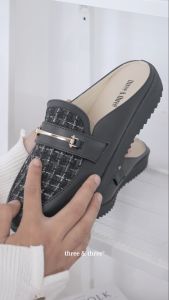 THREE & THREE - Sepatu Sandal Women Mules Flat Slip On  Bustong Wanita BA98