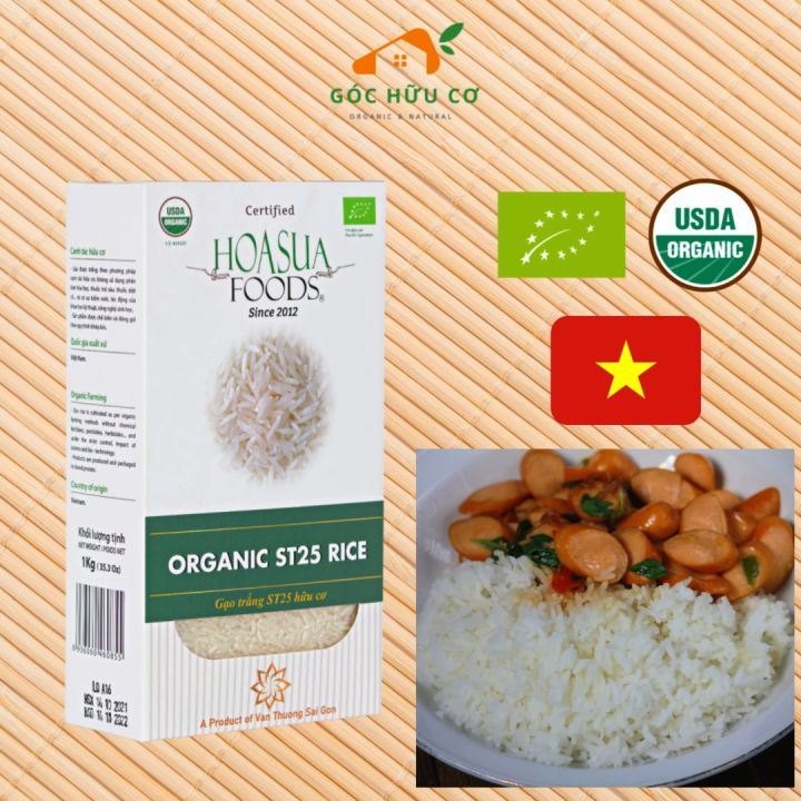 Gạo Trắng Hữu Cơ ST25 Hoa Sữa 1kg - Gạo Hữu Cơ Cho Bé Ăn Dặm - Gạo Organic - Gạo Cho Bé Ăn Dặm - Góc Hữu Cơ