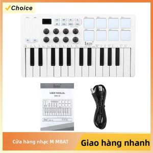 IRIN | Bàn Phím Điều Khiển MIDI USB 25 Phím IRIN Di Động Với Các Phím Nhạy Cảm Tốc Độ Miếng Đệm Có Đèn Nền RGB 8 Núm Điều Chỉnh Dành Cho Sản Xuất Âm Nhạc
