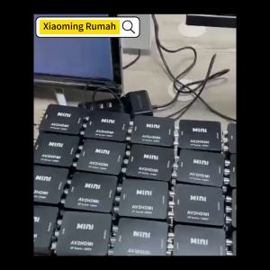 Adaptor Konverter Mini HDMI Ke AV Definisi Tinggi 1080P Plug & Play 3 colokan RCA Box