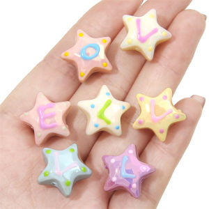 1 ชิ้น ลูกปัดอะคริลิคดาวลูกปัดสเปเซอร์แบบหลวมสร้อยข้อมือเครื่องประดับ DIY แฟชั่นวัสดุสร้อยคอทำเครื่องประดับต่างหูขายส่ง