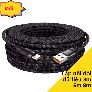 Cáp USB Type C Đa Năng 5A Sạc Siêu Nhanh Cáp Dữ Liệu Có Thể Kéo Dài 1m-8m Dành Cho iPhone 15 Samsung Huawei Xiaomi PS4/5