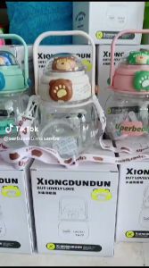 BOTOL MINUM ANAK LUCKY BEAR/ BOTOL MINUM ANAK KAREKTER BERUANG LUCU DENGAN SEDOTAN 800ML