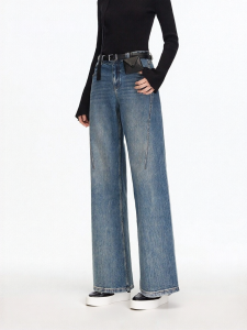Vero Moda | Quần Jeans Nữ Chứa Cotton Đã Rửa Có Đai