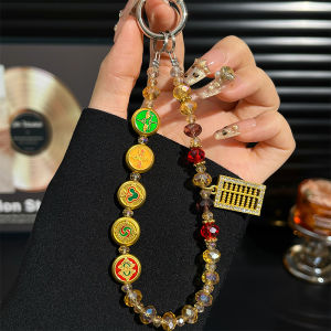 Elegant Crystal Mobile Phone Chain Crossbody Womens Beaded Pendant Lightweight Luxury New 2025 Five Road Wealth Hanging Cord