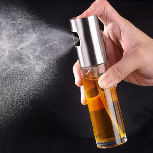 100ML Olive Oil Sprayer Bottle Transparent Glass Push Type Oil Bottle Dispenser Portable BBQ Kitchen Cooking Tools