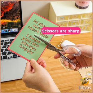 Digeo DIY Stainless Steel Scissors Transparent Craft Scissor Stationery School Office Supplies