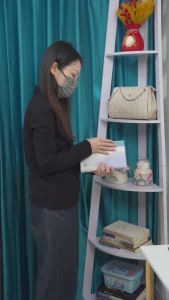 4-6 Layer Trapezoidal Solid Wood Item Rack Living Room Bedroom Multifunctional Storage Display Rack