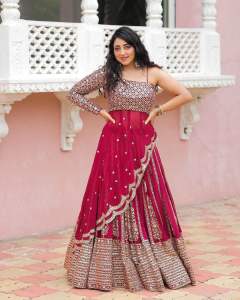 LAUNCHING NEW BEAUTIFUL SEQUENCE WORK PEPLUM CHOLI WITH LEHENGA SEMI STICHED SUIT PERFECT FOR INDIAN WEDDINGS