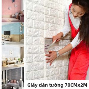 Tem Dán Tường 3D Tự Dính Chất Liệu Xốp Mềm Nền PVC Dùng Trang Trí Phòng Ngủ Phòng Khách Phong Cách Châu Âu