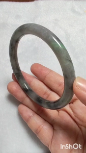 Grade A Jadeite Jade Bangle Green + Wuji 55.5mm - FC-SZ-060