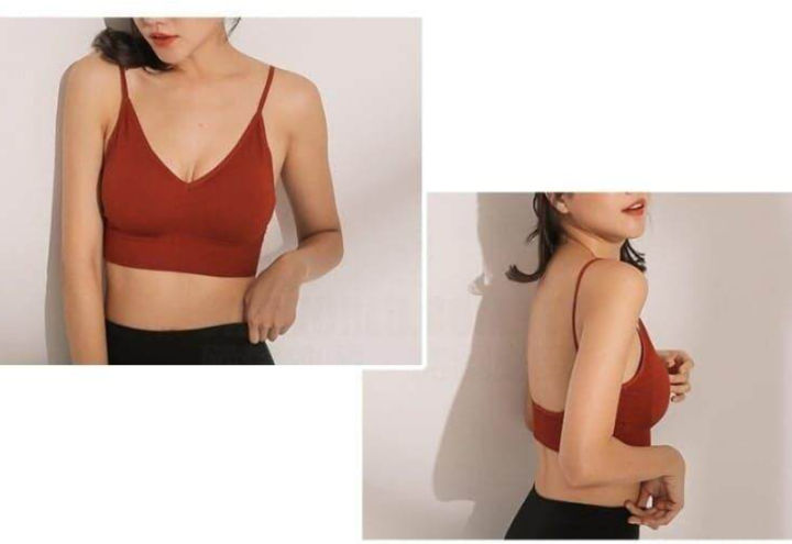 Fastest 24 Hours Delivery】Japan Seamless Sport Push Up Bra with Padding  Simple Bralette U Shape Woman Soft Bras Breathable 35-65Kg