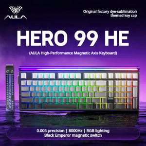 AULA | AULA HERO 99 HE Hot-Swappable Magnetic Switch Keyboard 98% Layout 8K Polling 0.05mm RT RGB Neon Lightbox Wired Gaming Keyboard