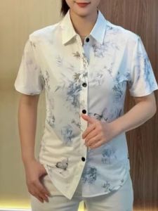 Slim Fit Ice Silk Casual Shirt Short Sleeve Turn-down Collar Anti-Wrinkle Summer New Style Mens Fashion Top Polyester Fiber