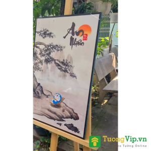 Tranh Laminate Tráng Gương - Tranh Treo Tường Thư Pháp Thuỷ Mặc An Nhiên