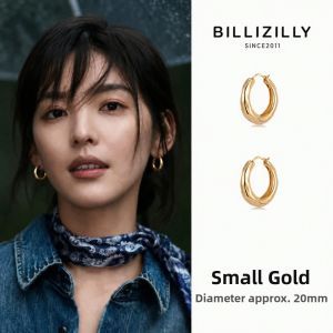BILLI ZILLY | Earrings Gold and Silver Dual-color Simple Versatile