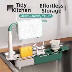 Space Saving Multifunctional Draining Rack Sink Organizer