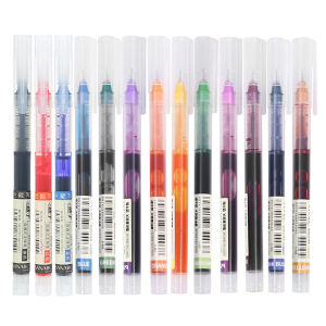 5pcs/set Large Capacity Straight liquid Roller Gel Pens 0.5mm Needle Tip Colour Ink Ball Pen School Office Stationery